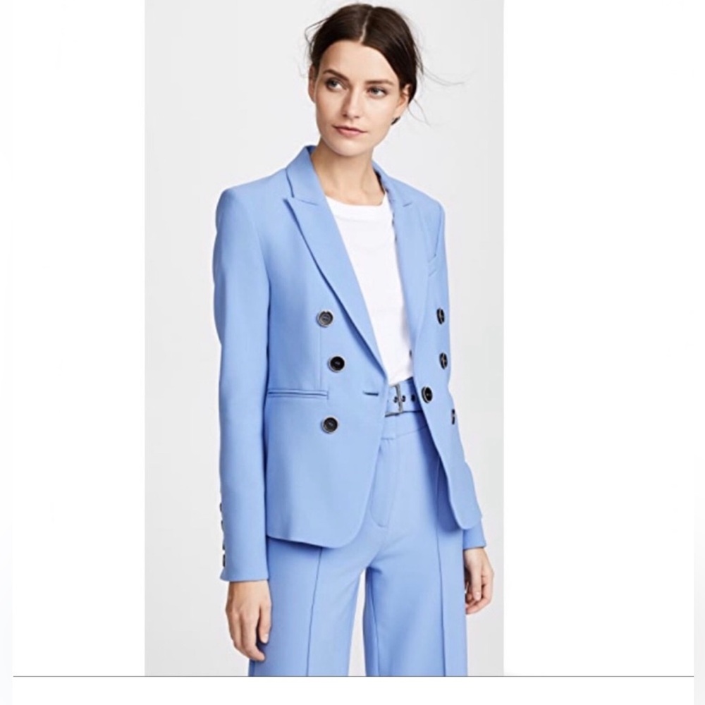 Veronica Beard Powder Blue Double-Breasted Blazer